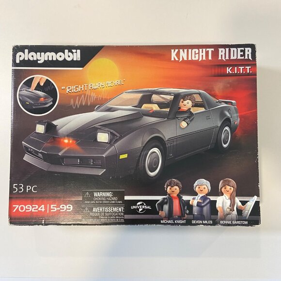 Playmobil Knight Rider K.I.T.T. 70924 53-Piece Set With Figures & Accessories Fo - Picture 1 of 11